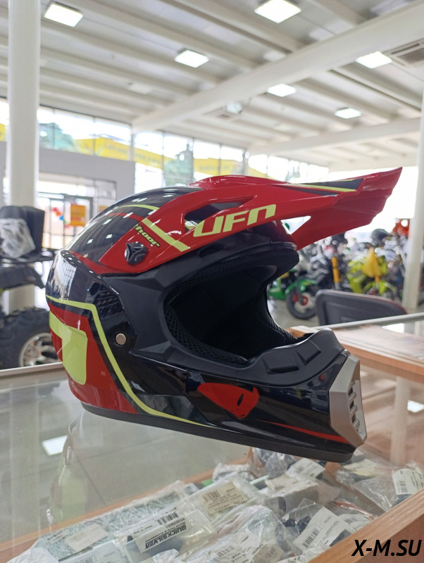 Шлем кроссовый HETOSHI UFD XD1-2 цв. Черно-бело-красный р. XL Шлем кроссовый HETOSHI UFD XD1-2 цв. Черно-бело-красный р. XL